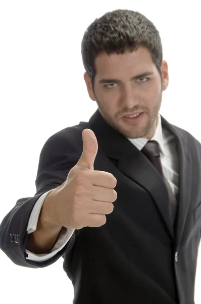 Бізнесмен показує великі пальці вгору — стокове фото