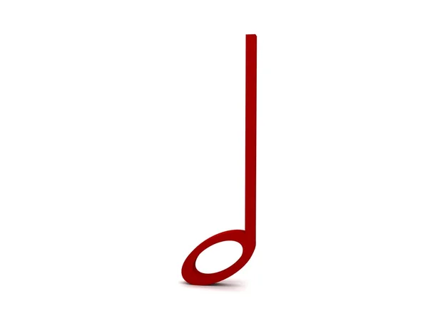 Musical note in red — Stock Photo, Image