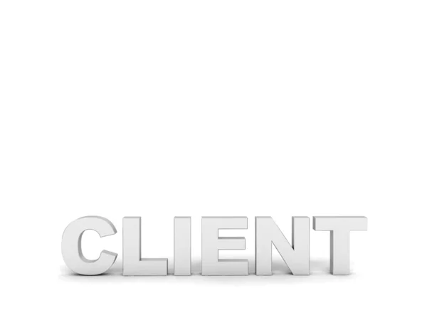 Client-Text im weißen Farbton — Stockfoto
