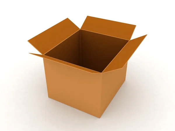 Caja de cartón 3d —  Fotos de Stock