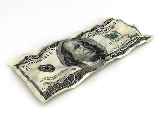 Billete de dólar arrugado — Foto de Stock