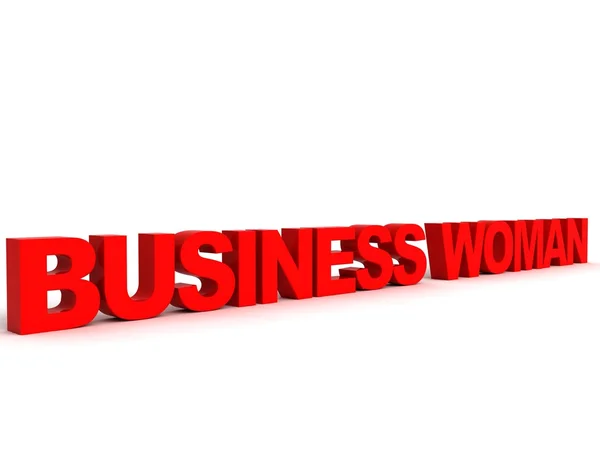 Business woman text i rött — Stockfoto