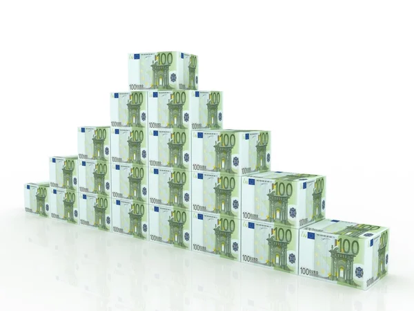 Montón de cajas de euros — Foto de Stock