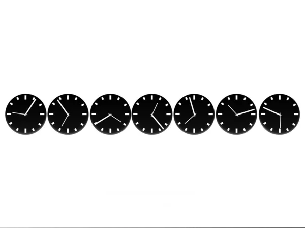 Série de relógios 3d — Fotografia de Stock