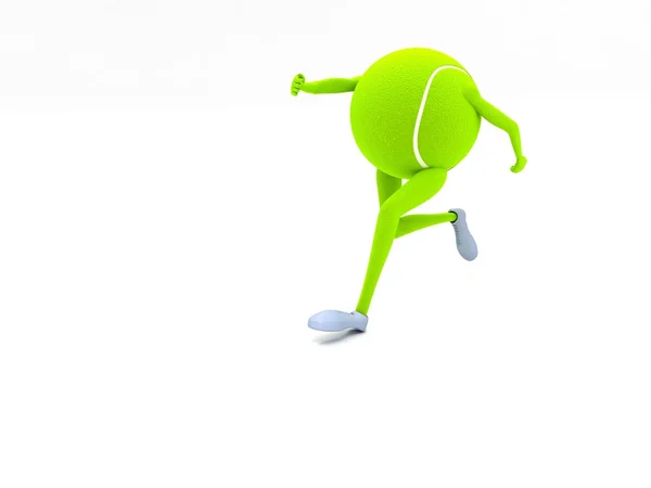 3D laufender Tennisball — Stockfoto
