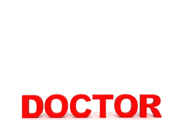 Palavra do doutor na cor vermelha — Fotografia de Stock