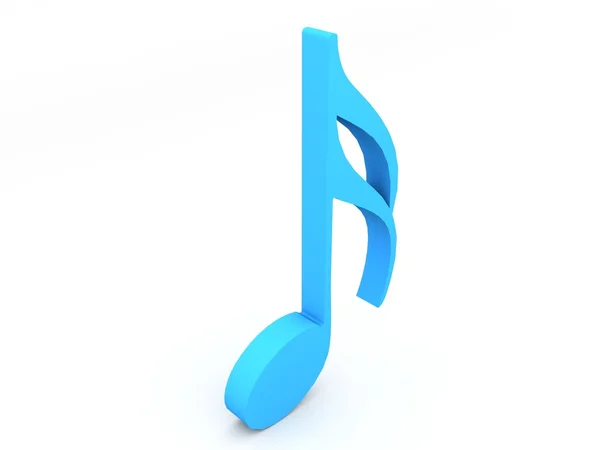 Nota musicale blu isolata — Foto Stock