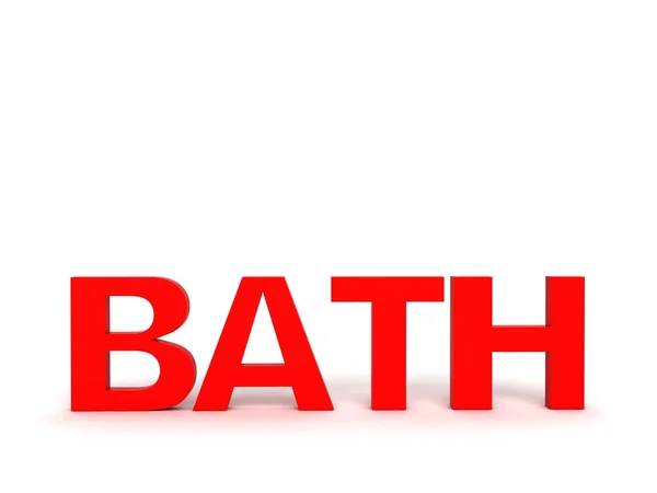 Texto do banho em vermelho — Fotografia de Stock