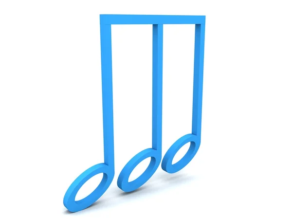 3D clef Megjegyzés: kék szín — Stock Fotó