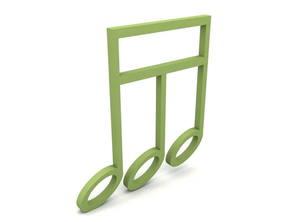 Yeşil müzik nota anahtarı gösterimde — Stok fotoğraf