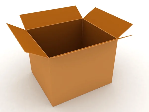 Caja de cartón 3d —  Fotos de Stock