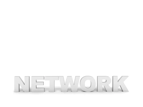 Netwerk tekst in wit — Stockfoto