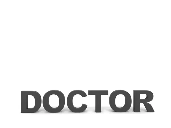 Γιατρός κείμενο σε γκρι — Stock fotografie