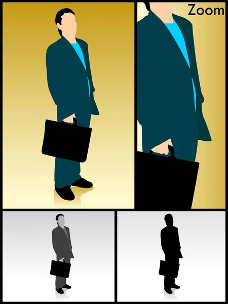 Succesvolle zakenman met zak — Stockfoto