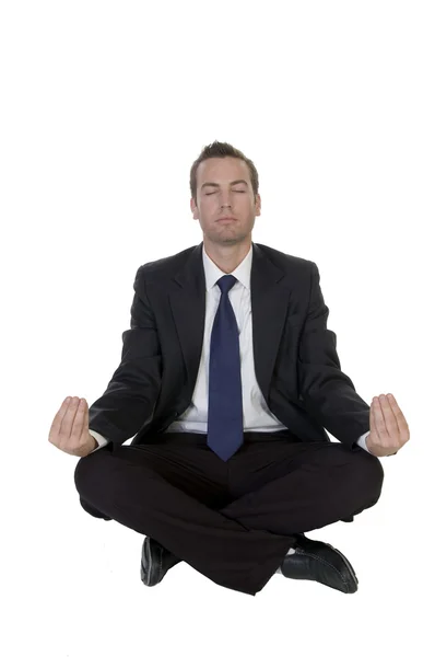 Zakenman doen meditatie — Stockfoto