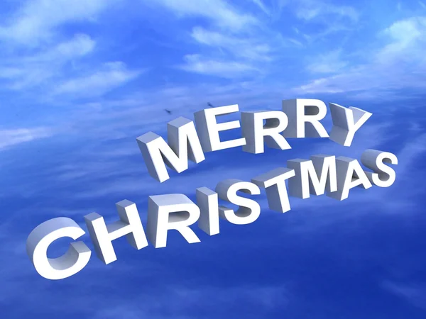 Merry christmas text in sky — Stock Photo, Image