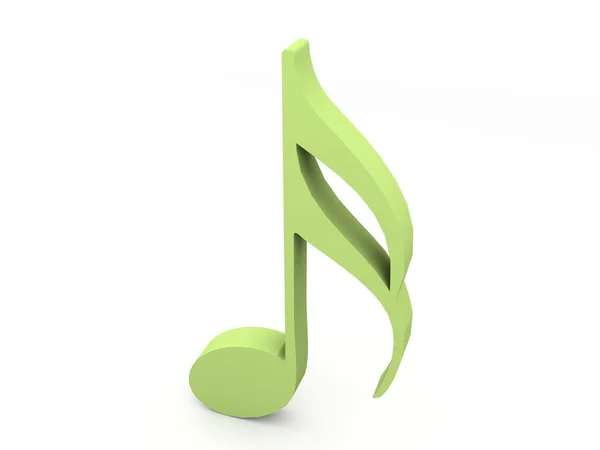 Nota musical verde tridimensional — Fotografia de Stock
