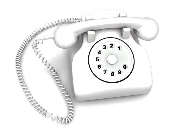3d white telephone — Stock Photo, Image