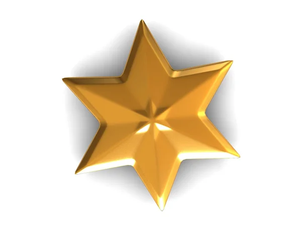 Tredimensionelle gyldne stjerne - Stock-foto