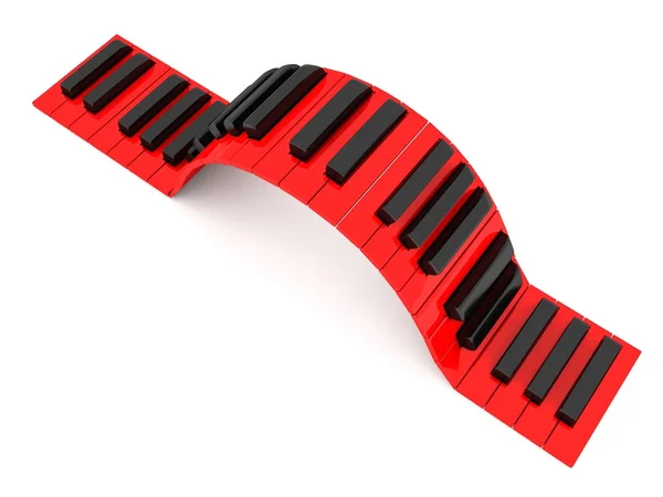 波状のピアノのキーのレンダリング — ストック写真