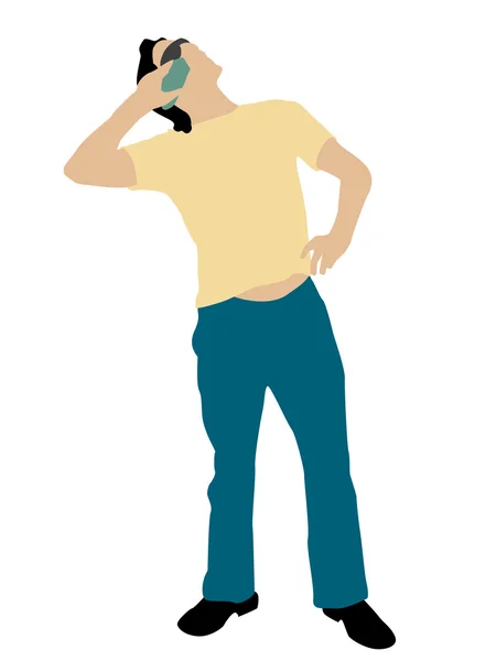 Hombre posando con teléfono celular — Foto de Stock