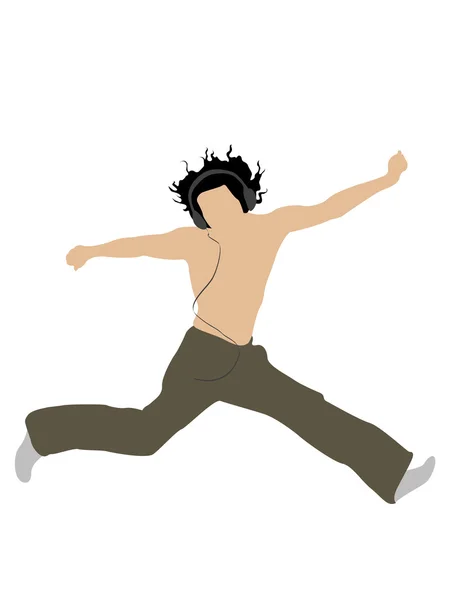 Прыгающий молодой человек — стоковое фото
