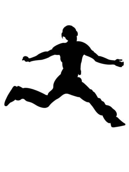 Pohledný muž ve vzduchu — Stock fotografie