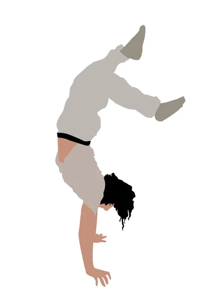 Man doing cartwheel — Stock Photo, Image