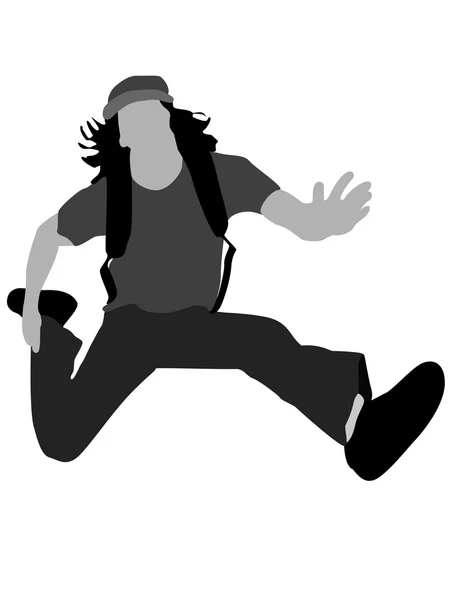Casual man jumping in air — Stock Photo, Image
