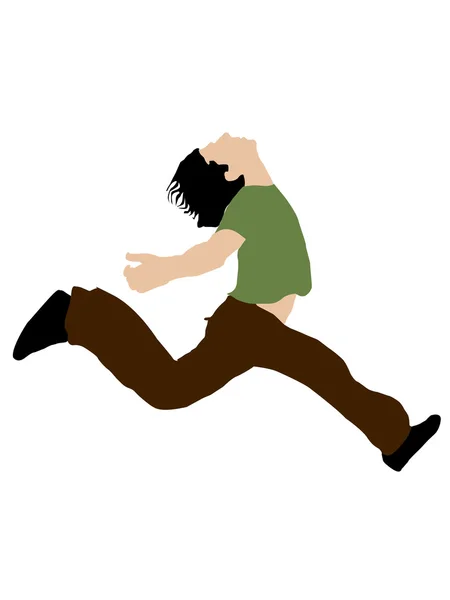 Молодой мужчина прыгает в воздух — стоковое фото
