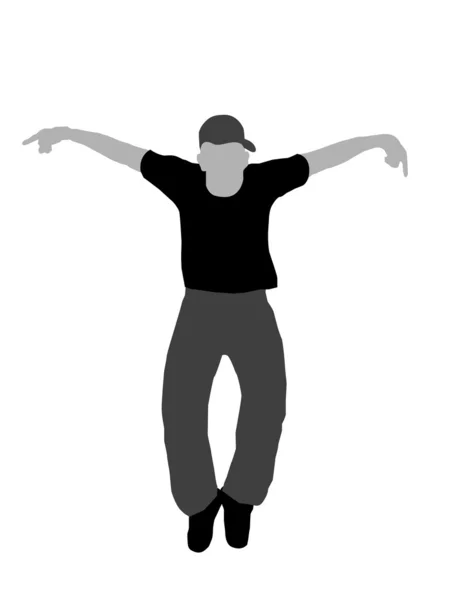 Inteligentny facet tańczy — Zdjęcie stockowe