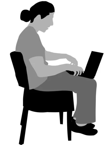 Guy operating laptop — Stock Photo, Image
