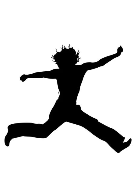年轻男子跳 — 图库照片