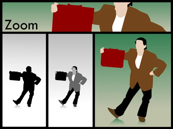 Empresário mostrando saco de escritório — Fotografia de Stock