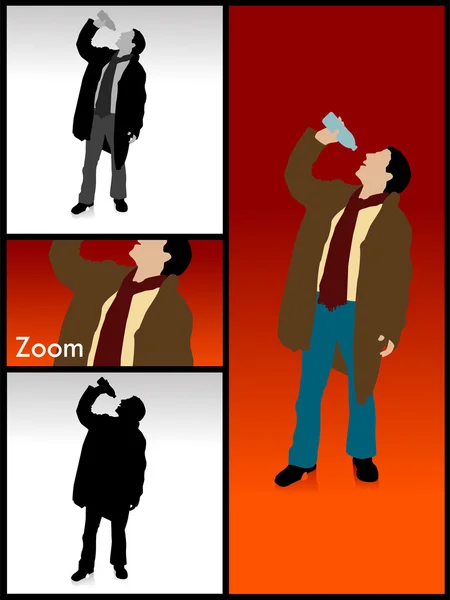 Homem bebendo de garrafa — Fotografia de Stock