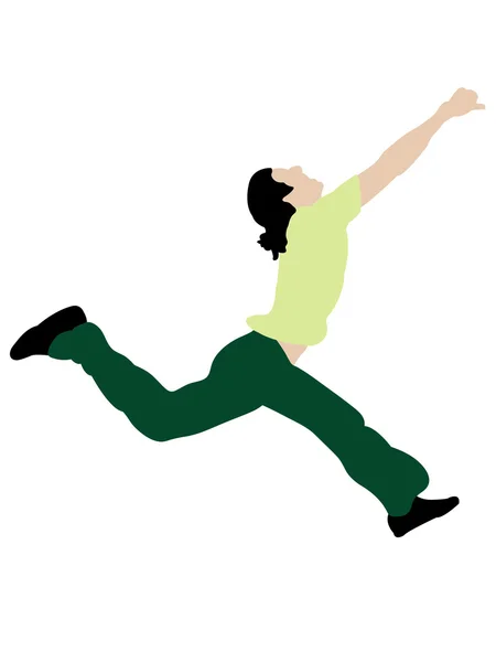 Muž táhnoucí se široce ve vzduchu — Stock fotografie