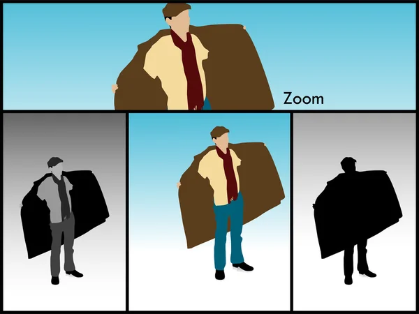 Мужчина снимает пальто — стоковое фото