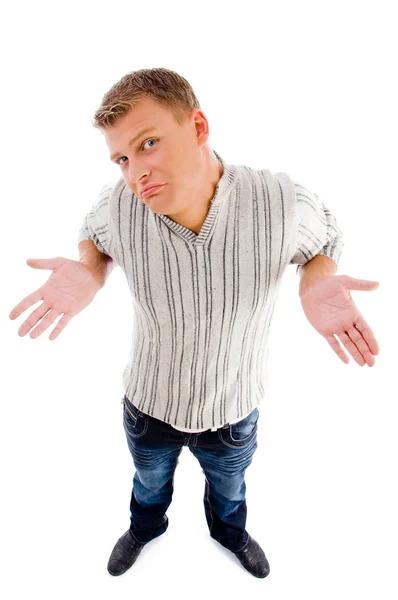 Young man in confused state — Stock Photo, Image