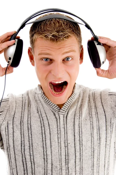 Young man enjoying music — Stock Photo, Image
