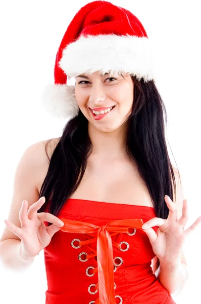아름 다운 젊은 크리스마스 여자 — 스톡 사진