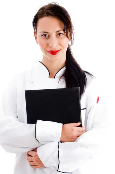 Portret van vrouwelijke chef-kok — Stockfoto