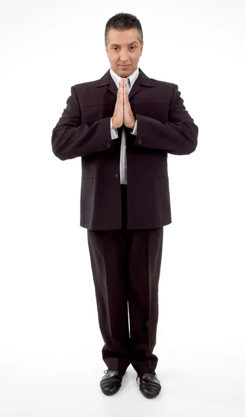 Yetişkin iş adamı için dua — Stok fotoğraf