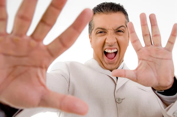Angry businessaman shouting — Stock Photo, Image