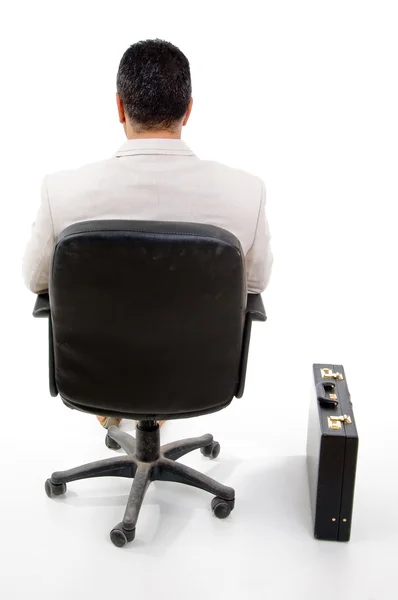 Menedzser széken ül vissza jelentenek — Stock Fotó