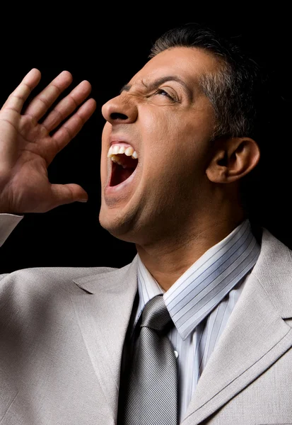 Дорослий виконавчий кричати — стокове фото