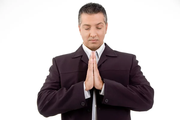 Bir yetişkin CEO'su dua portre — Stok fotoğraf