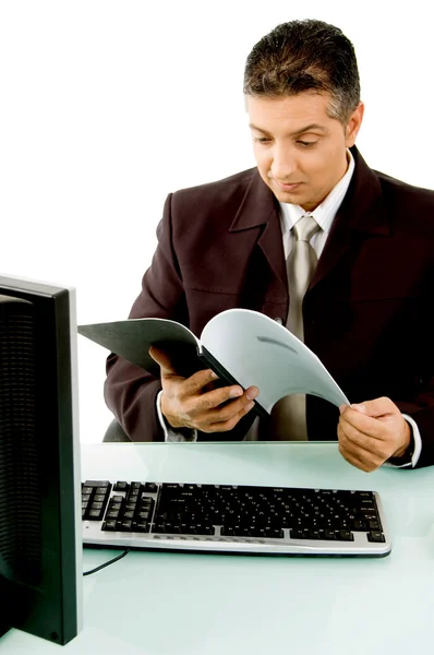 Boss looking at the document — Stock Photo, Image