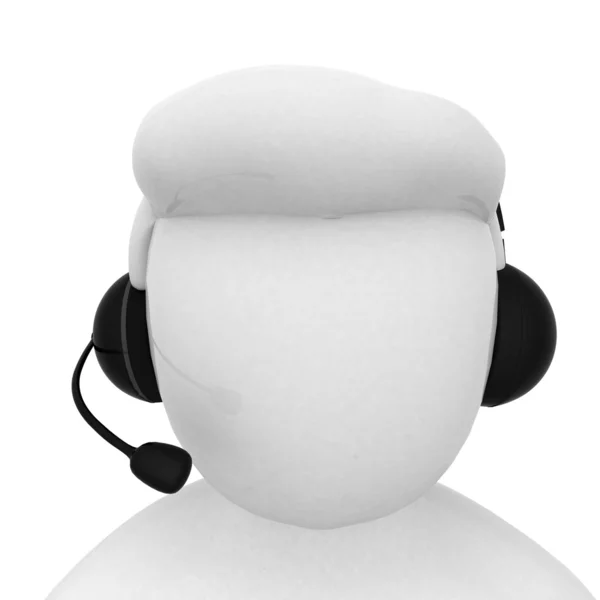 3d person mit headset — Stockfoto
