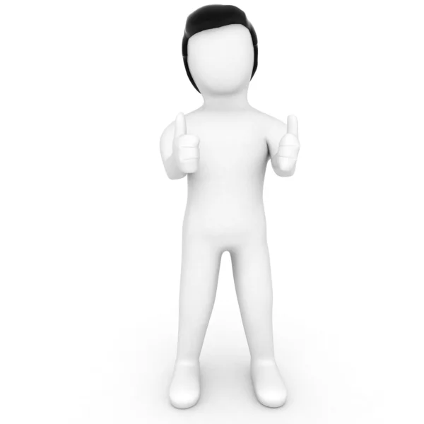 3D człowieka wyświetlone zatwierdzenia gest — Zdjęcie stockowe