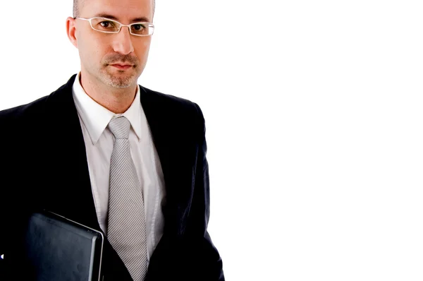 Business tycoon with laptop — Stock Photo, Image
